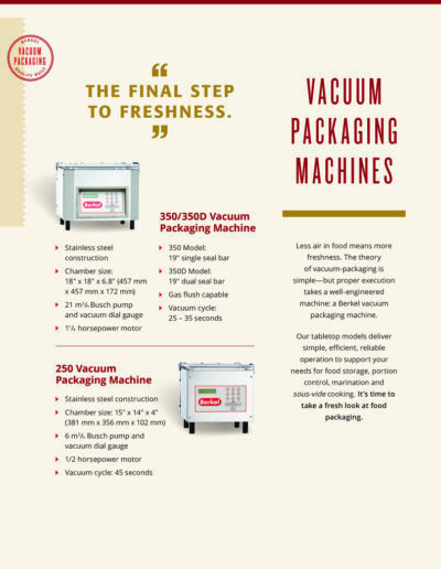 Berkel Vacuum Packaging Machines