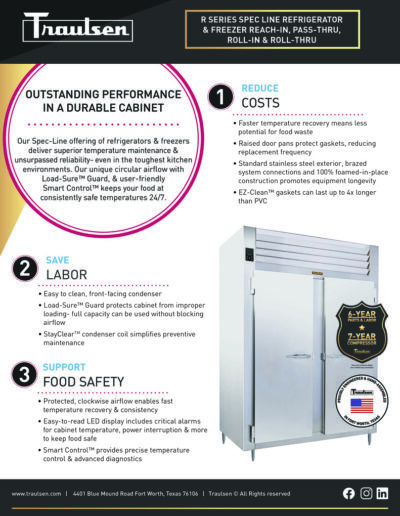 Traulsen R Series Refrigerators and Freezers