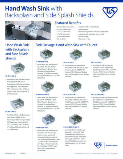 T&S Brass Hand Sinks